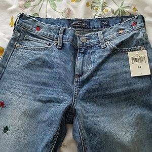 Lucky brand Ava embroidered ditsy bug jeans 00 24